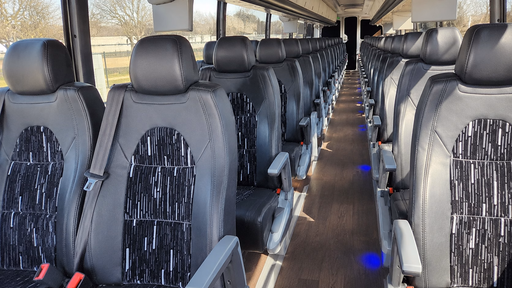 compton charter bus rental interior
